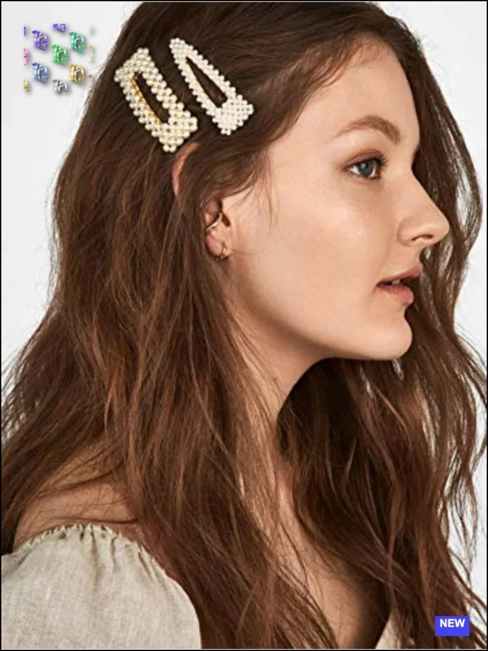 Pearl Snap Hair Clips Gold Alligator Barrettes Women